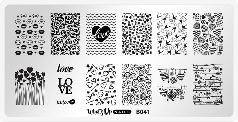 Whats Up Nails - Valentine's Day Stamping Plates 2 pack (B024, B041) for Nail Art Design - Image 3